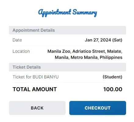 Manila ZOO Appointment