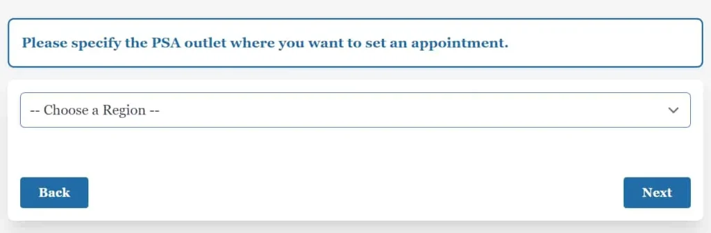 PSA Online Appointment